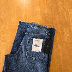 Rag & Bone Serena Crop Wide Leg Frayed Hem Jeans Medium Wash MSRP $278 Sz 26 NWT